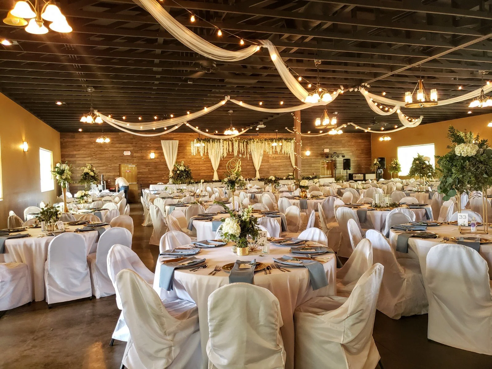 Riviera wedding reception prepared for guests